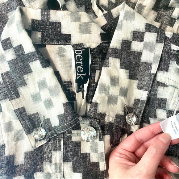 Neiman Marcus M Summer Jacket Boho Print Blazer - Picture 7 of 8